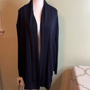 Daily/ Ritual open front navy blue side pockets longline cardigan